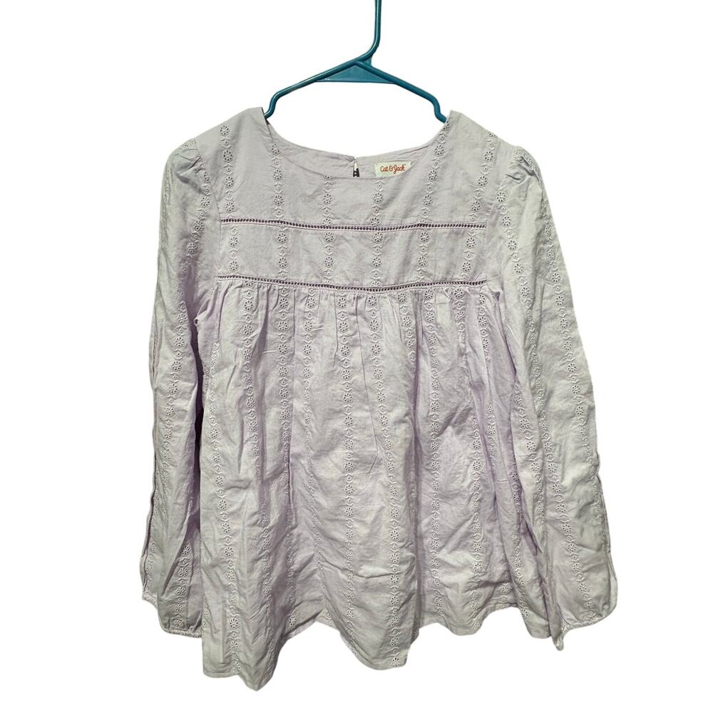 $5/15Purple Blouse w/ Floral Detail - XL (14-16)